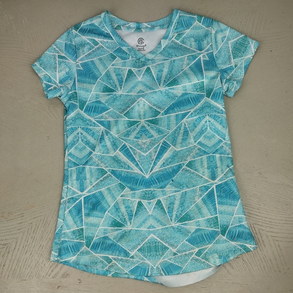 Champion Other - Geometric Blue and White T-Shirt